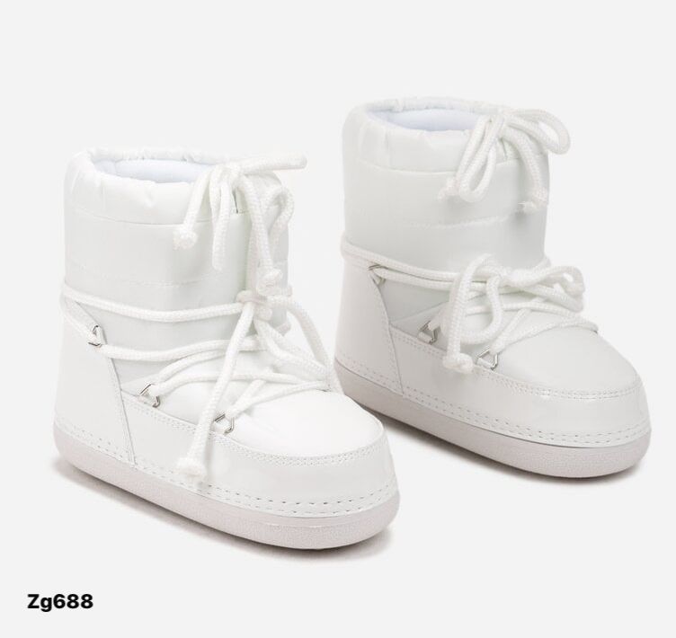 Botin blanco tipo nieve suela 4cm NB616 C-77